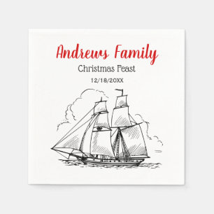 Serviette En Papier Héraldique Vintage Nautique Clipper Ship #2 Crest