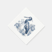 Serviette En Papier Herbe d'art de style Delft bleu et blanc avec fleu (Coin)