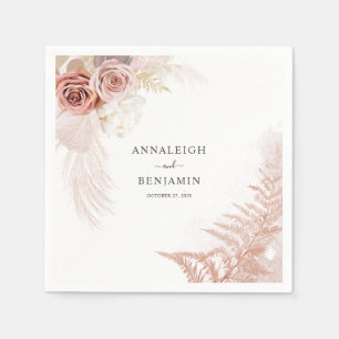 Serviette En Papier Herbe de Pampa Cocktail de mariage désert en terre