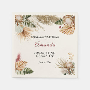 Serviette En Papier Herbe de Pampa Tropicale Feuilles de Banane