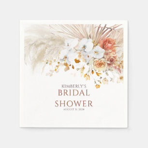 Serviette En Papier Herbe de Pampas Florale en Terracotta pour Tout Év