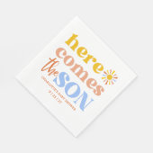 Serviette En Papier Here Comes The Son Boy Baby Shower (Coin)