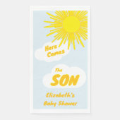 Serviette En Papier Here Comes The Son Boy Baby Shower (Devant)