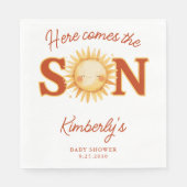 Serviette En Papier Here Comes The Son Sunshine Boho Cute Baby Shower (Devant)