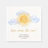 Serviette En Papier Here Comes The Sun Boho Baby Shower  (Devant)