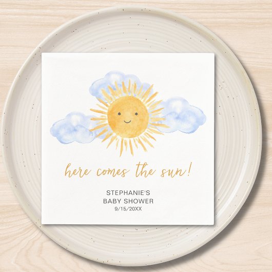 Serviette En Papier Here Comes The Sun Boho Baby Shower 