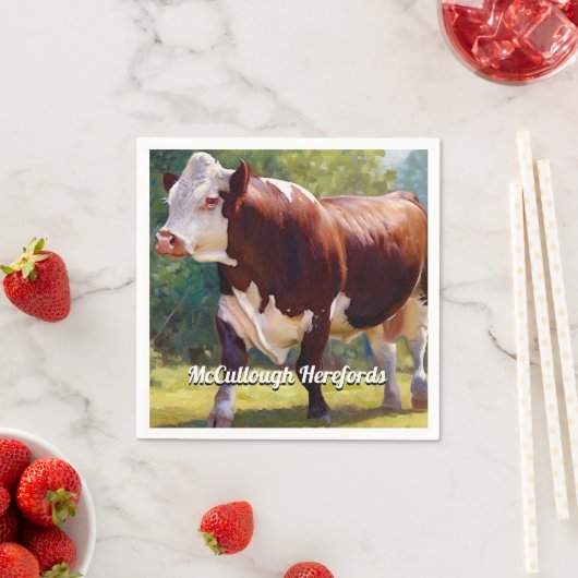 Serviette En Papier Hereford Bull (En situation)