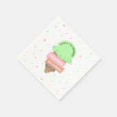 Serviette En Papier Here's The Scoop Mint Ice Cream Sweet Birthday (Coin)