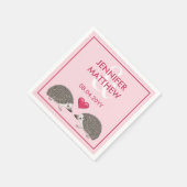 Serviette En Papier Hérisson à Pygmée Africaine avec Mariage de Coeur  (Coin)