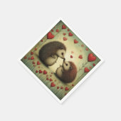 Serviette En Papier Hérisson Amour 1 (Coin)