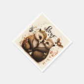 Serviette En Papier hérisson amoureux (Coin)