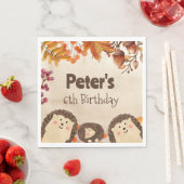 Serviette En Papier Hérisson aquarelle (En situation)