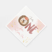 Serviette En Papier Hérisson aquarelle premier anniversaire (Coin)
