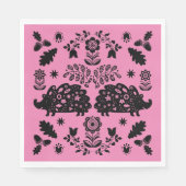 Serviette En Papier Hérisson Art populaire (Devant)