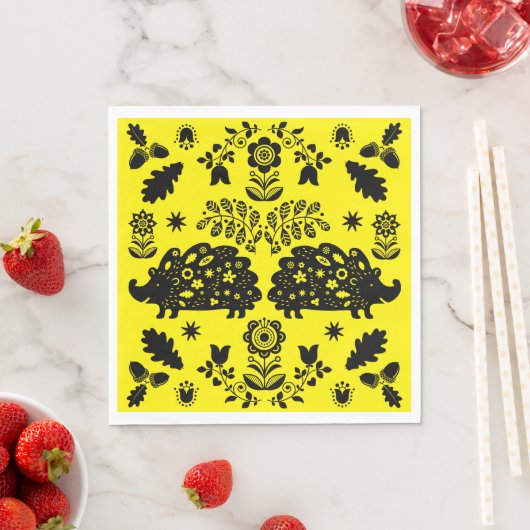Serviette En Papier Hérisson Art populaire (En situation)