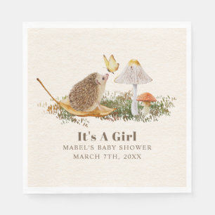 Serviette En Papier Hérisson Baby shower des bois de champignon de pap