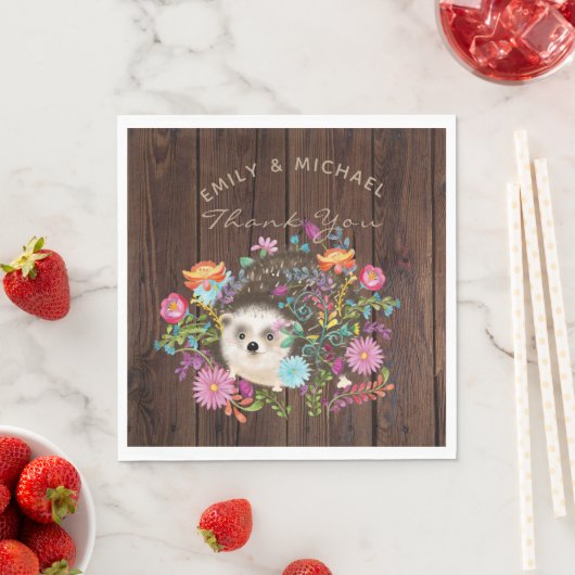 Serviette En Papier Hérisson de bois Hérisson serviettes Aquarelle rus (En situation)