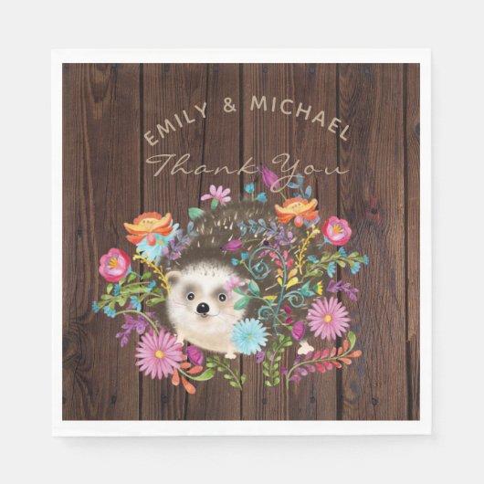 Serviette En Papier Hérisson de bois Hérisson serviettes Aquarelle rus (Devant)