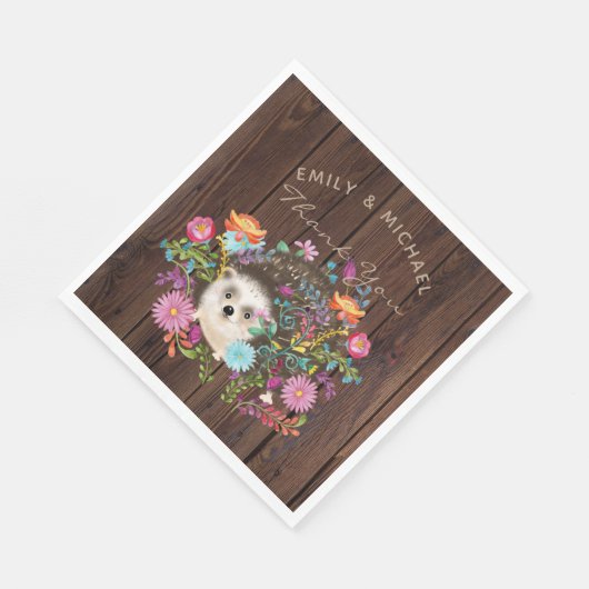 Serviette En Papier Hérisson de bois Hérisson serviettes Aquarelle rus (Coin)