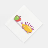 Serviette En Papier Hérisson Et Pomme (Coin)