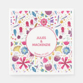 Serviette En Papier Hérisson Fleurs sauvages (Devant)