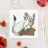 Serviette En Papier Hermine Belette Blanche Hiver Faune (En situation)