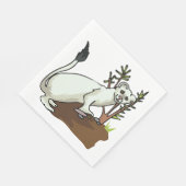 Serviette En Papier Hermine Belette Blanche Hiver Faune (Coin)