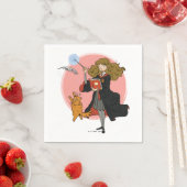 Serviette En Papier Hermione et Crookshanks Wingardium Leviosa (En situation)