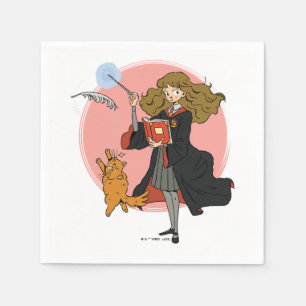 Serviette En Papier Hermione et Crookshanks Wingardium Leviosa