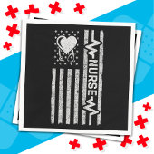Serviette En Papier Héros américain Drapeau Héros Coeur Infirmière App