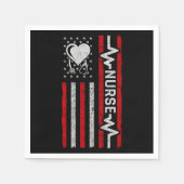 Serviette En Papier Héros américain Drapeau Héros Coeur Infirmière App (Devant)