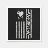 Serviette En Papier Héros américain Drapeau Héros Coeur Infirmière App (Devant)