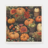 Serviette En Papier Heure citrouille, couleurs de l'automne, (Devant)