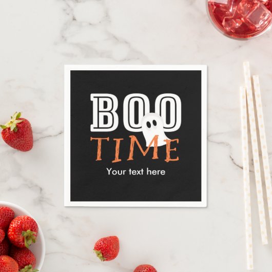 Serviette En Papier HEURE DE BOO Halloween Ghost Party Napkins (En situation)