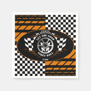 Serviette En Papier Heure de la fête À damiers drapeau Auto sport cour