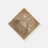 Serviette En Papier Heure de pause café Horloge et haricots (Coin)