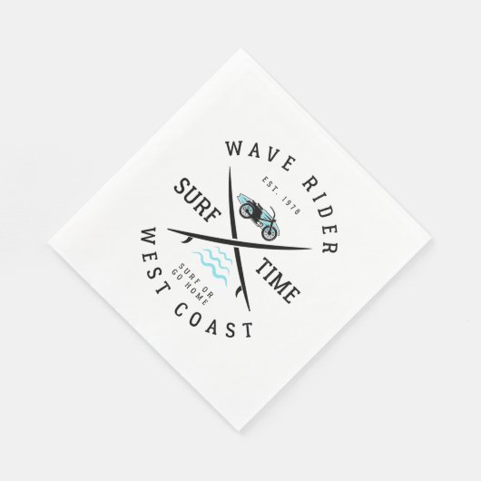 Serviette En Papier Heure de Surf du cavalier de vague (Coin)