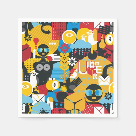 Serviette En Papier Heure d'été (Devant)