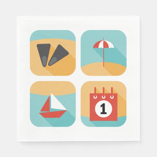 Serviette En Papier Heure d'été (Devant)