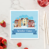 Serviette En Papier Heure d'hiver neige (En situation)