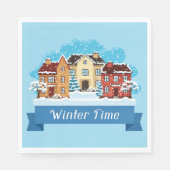 Serviette En Papier Heure d'hiver neige (Devant)