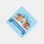 Serviette En Papier Heure d'hiver neige (Coin)