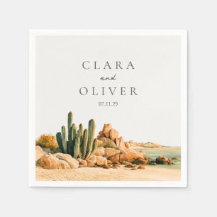 Serviette En Papier Heure du Cocktail Cactus Baja Mexique Mariage sur