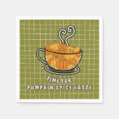 Serviette En Papier Heure du dîner Citrouille épice Latte automne (Devant)