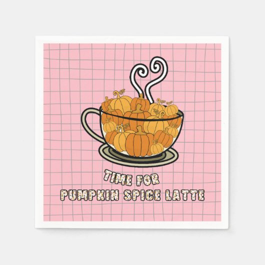 Serviette En Papier Heure du dîner Citrouille épice Latte automne (Devant)