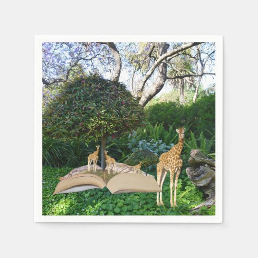 Serviette En Papier Heure du livre de Giraffe, (Devant)