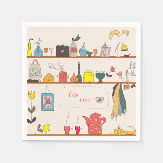 Serviette En Papier Heure du thé de cuisine (Devant)