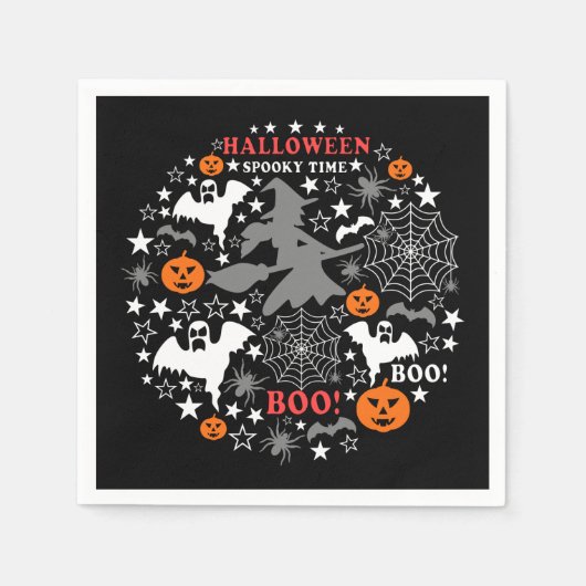 Serviette En Papier Heure Éffrayante Halloween (Devant)
