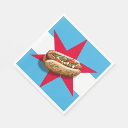 Serviette En Papier Heure HotDog de Chicago (Coin)