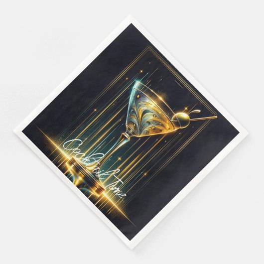 Serviette En Papier Heure Populaire de la fête Neon Personnalisé (Coin)